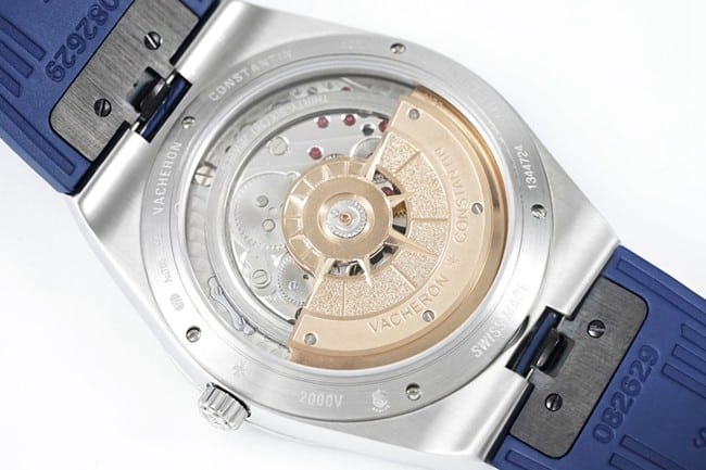 8F factory top-tier replicaVacheron Constantin men's blue dialrubber strap ultra-thin series automatic winding mechanical watch movement picture
