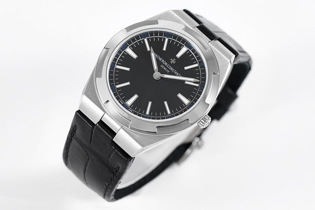 8F factory top-tier watch Vacheron Constantin ultra-thin series men's black dialrubber strap manual winding watch front view