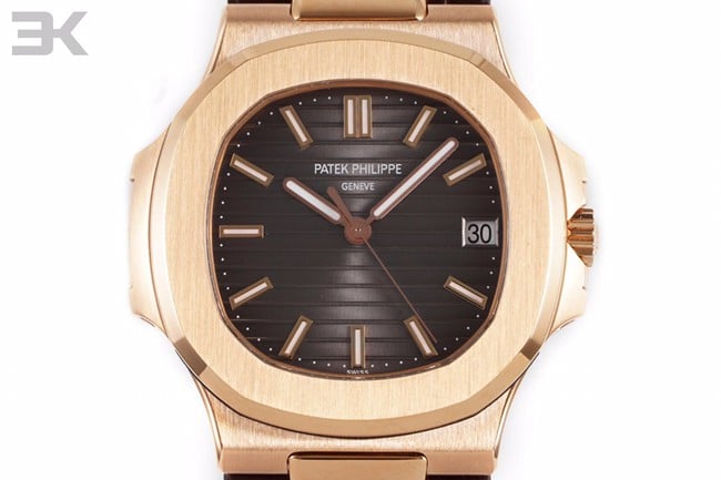 3K Factorytop-tier watch Patek Philippe men's brown plate brown belt self-winding watch front view