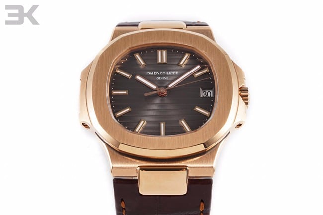 3K Factorytop-tier watch Patek Philippe men's brown plate brown belt self-winding watch front view