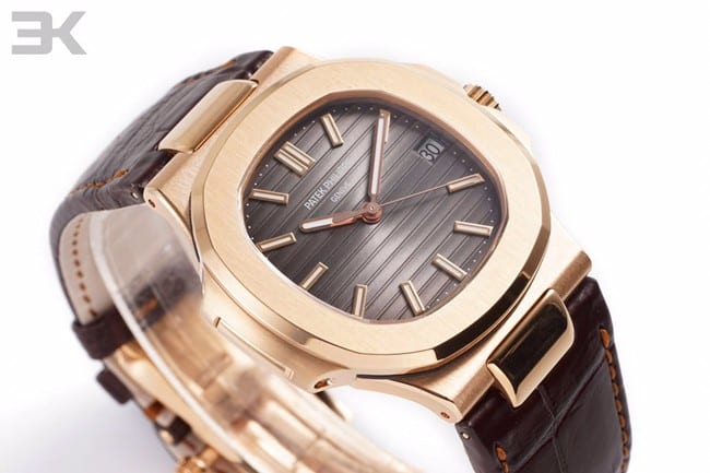 3K Factorytop-tier watch Patek Philippe men's brown plate brown belt self-winding watch front view