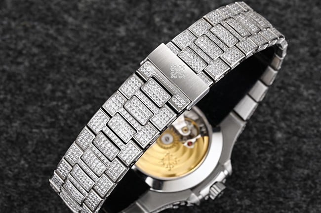R8 factory top-tier watch Patek Philippe baby's breath series men's white dialsteel bracelet automatic movement watch clasp picture
