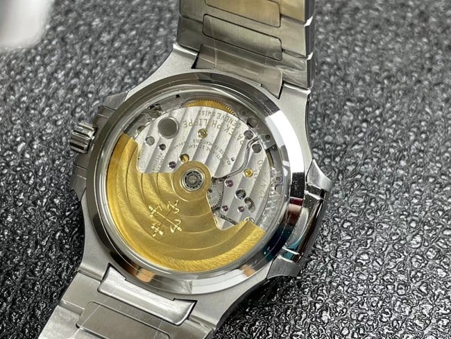 3K FactoryPatek Philippetop-tier watch women's white dialsteel bracelet fully automatic movementNautilus series watch movement picture
