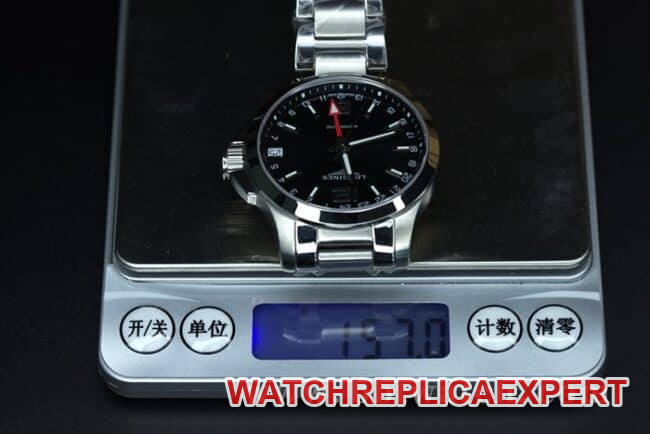 Longinestop-tier watch black dialsteel bracelet Concas four-pin simple and elegant men's fully automatic movement watch weight chart