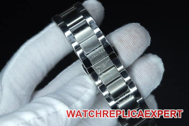 Longinestop-tier watch black dialsteel bracelet Concas four-pin simple and elegant men's fully automatic movement watch clasp picture