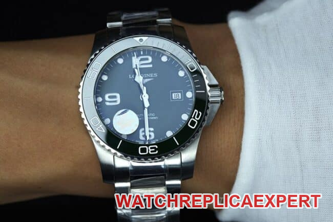 ZF FactoryLonginestop-tier watch Concas green men's black dialsteel bracelet fully automatic movement watch front view