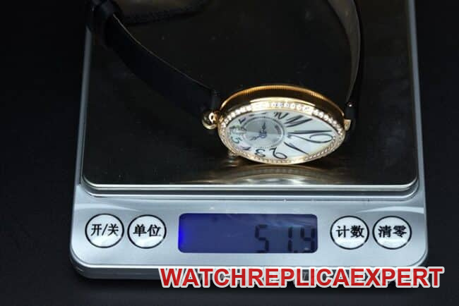ZF Factorytop-tier watch Breguet Naples ladies' watchwhite dial black belt diamond-set mother-of-pearl full automatic movement watch weight chart