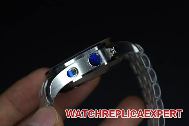 ZF Factorytop-tier watch IWC men's steel bracelet pilot little prince blue dialDay-Date fully automatic movementchronograph stopwatch side view