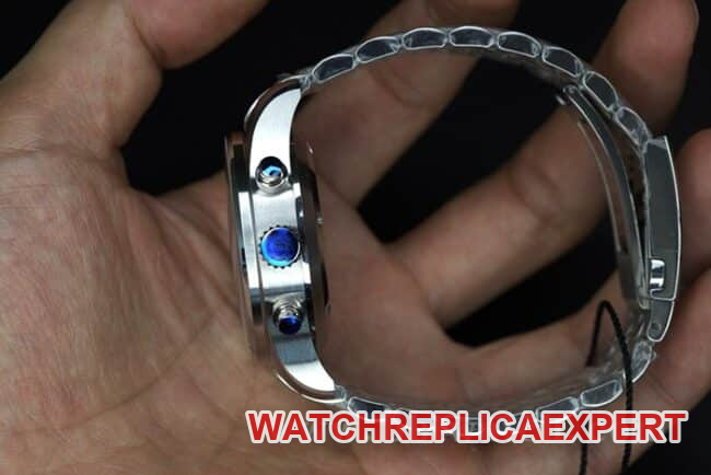ZF Factorytop-tier watch IWC men's steel bracelet pilot little prince blue dialDay-Date fully automatic movementchronograph stopwatch side view
