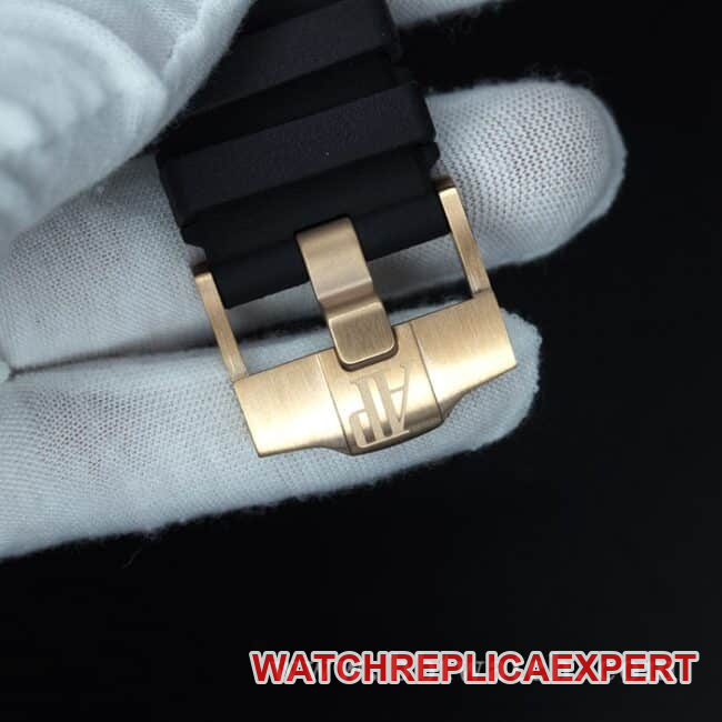 JF factory top-tier watch Audemars PiguetRoyal Oak offshore series 26401RO.OO.A002CA.02 men's black dialrubber strapautomatic movementchronograph stopwatch clasp picture