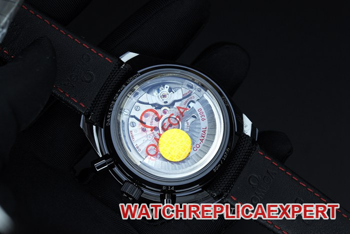 OM Factorytop-tier watch Omega Speedmaster series Dark Side of the Moon ceramic9300 men's black dial nylon strap mechanical watch movement picture
