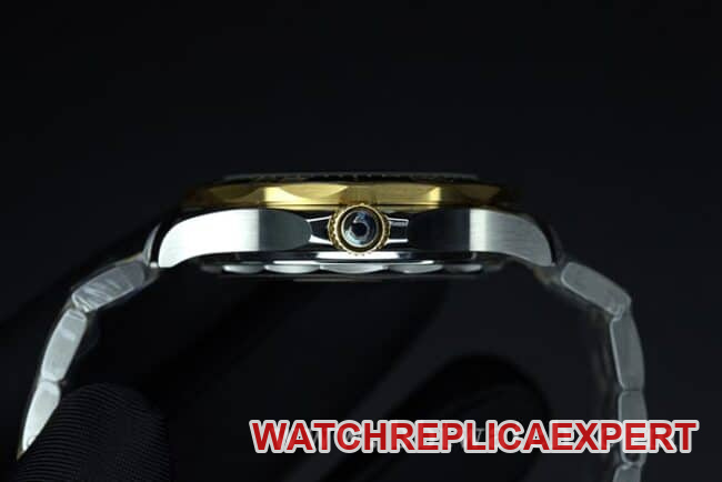 VS FactoryOmegatop-tier watch Seamaster series 300 gold steel bracelet ceramic bezel8800movement fully automatic movement watch side view