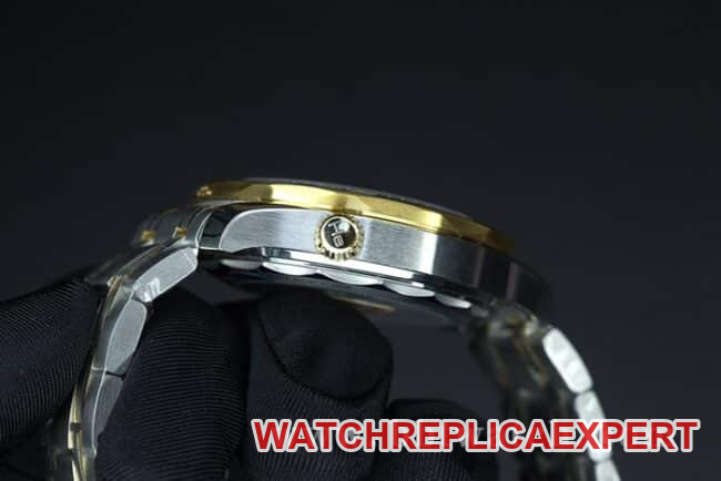 VS FactoryOmegatop-tier watch Seamaster series 300 gold steel bracelet ceramic bezel8800movement fully automatic movement watch side view