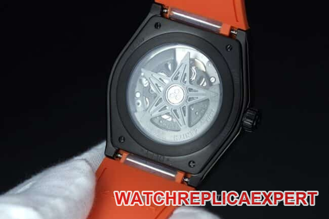 Zenith top-tier watch DEFY men's gray plate hollow mechanical titanium alloy rubber bracelet mechanical watch movement picture