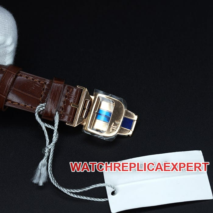zf factory Jaeger-LeCoultretop-tier watch geography master world time men's white dial brown belt multifunctional automatic movementleather strap watch clasp picture