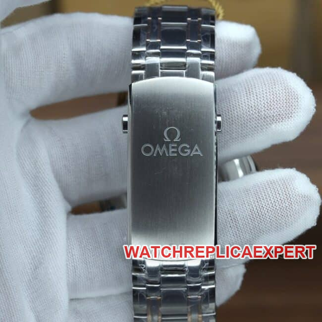 vs factory top-tier watch Seamaster series 300 gold blue dial8800 men's blue dialsteel braceletmechanical movement watch clasp picture