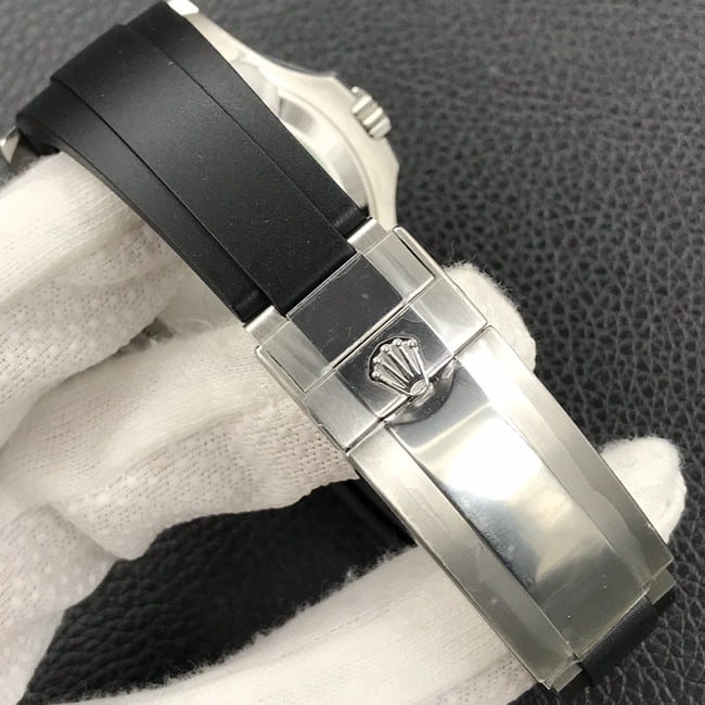 EW Factorytop-tier watch Rolex men's black dialrubber strap Yacht-Master 42 series automatic movement watch clasp picture