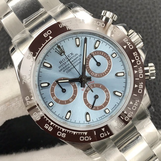 Rolextop-tier watch men's blue dialsteel bracelet universe chronograph Daytona automatic movement watch front view