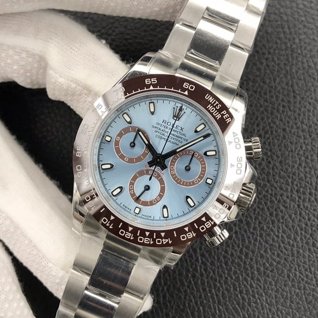 Rolextop-tier watch men's blue dialsteel bracelet universe chronograph Daytona automatic movement watch front view