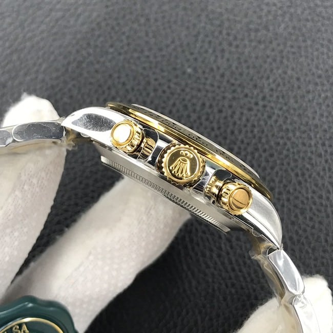 Rolexreplica watch universe chronograph Daytona fully automatic movement men's gold plate gold band watch side view