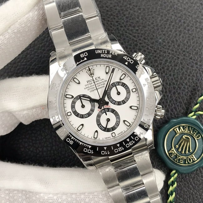 Rolextop-tier watch fully automatic movement men's white dialsteel bracelet watch front view