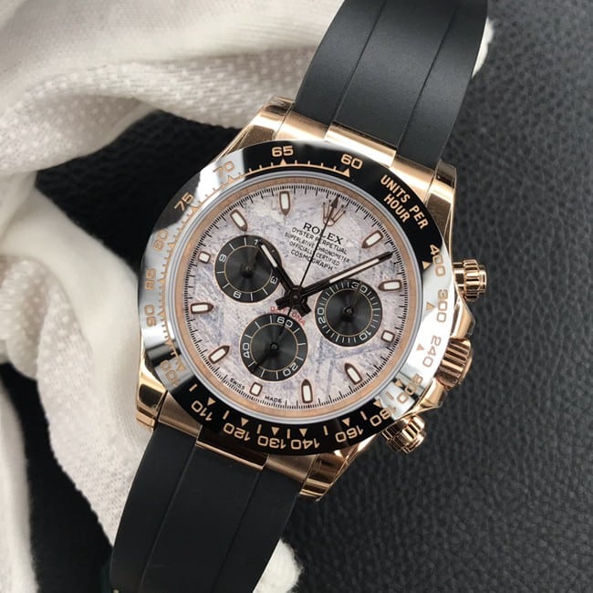 top-tier watch Rolex ultra-thin true function Daytona latest men's white dialrubber strap watch front view