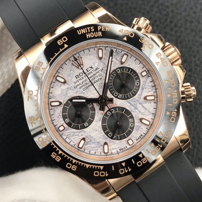 top-tier watch Rolex ultra-thin true function Daytona latest men's white dialrubber strap watch front view