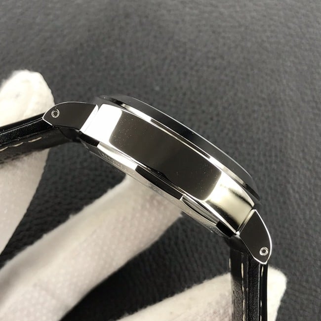 HW factory top-tier watch Panerai men's black dial black belt manual winding mechanical leather strap watch side view
