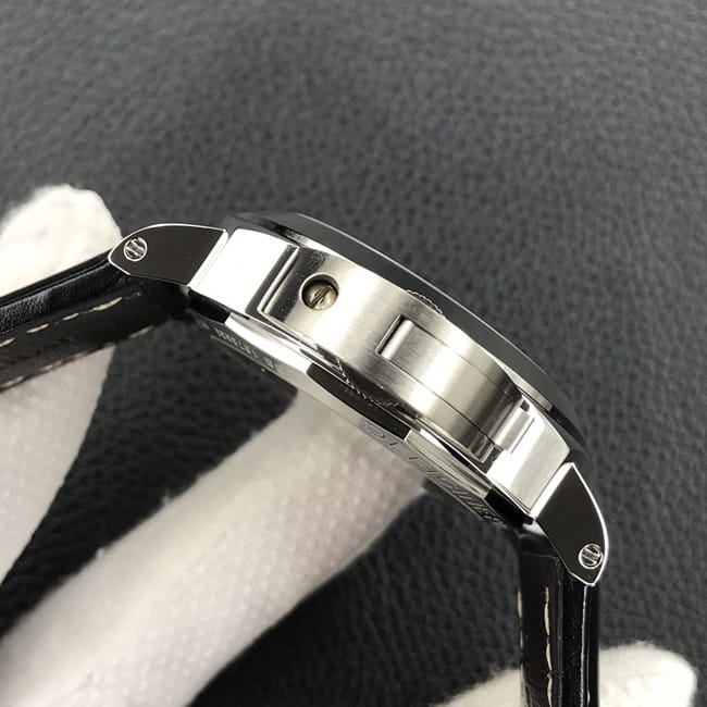 HW factory top-tier watch Panerai men's black dial black belt manual winding mechanical leather strap watch side view