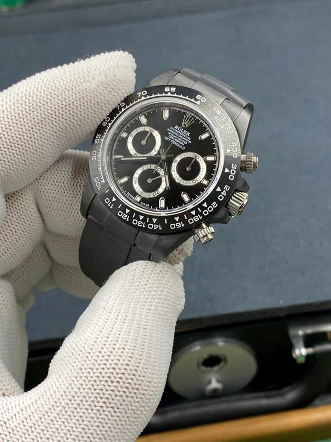 top-tier watch Rolex Daytona series men's black dialsteel bracelet mechanical watch front view