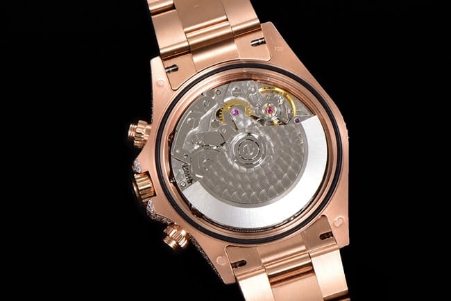 Top Rolex Cosmograph Daytona full diamond 40 series men's gold dial gold band mechanical watch movement diagram