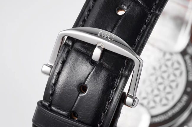 AI factory IWC top-tier hand expression Vinci classic moon phase men's black dial black belt mechanical watch clasp picture