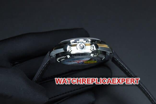 OM FactoryOmegatop-tier watch men's white dial nylon strap manual winding Speedmaster series watch side view