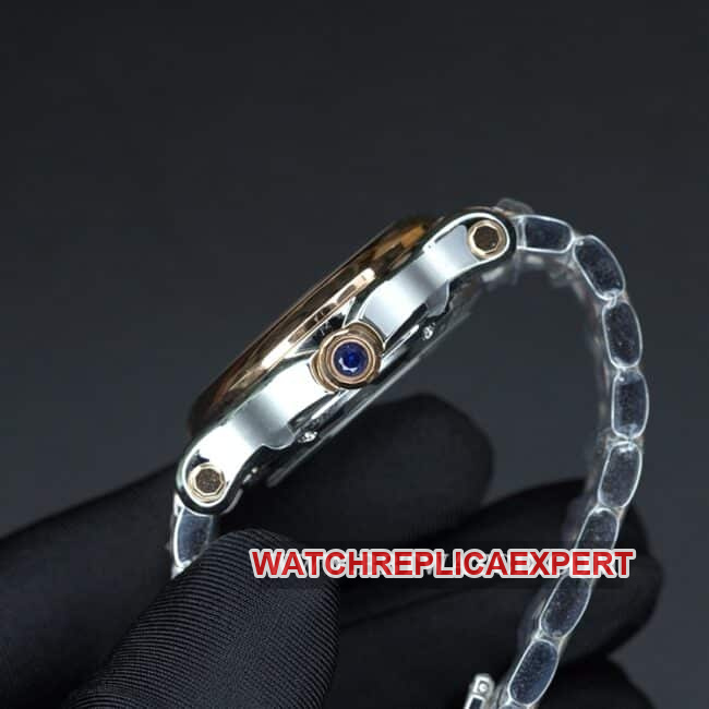 YF factory Chopardtop-tier watch ladies blue dial gold belt happy diamond automatic movement side view