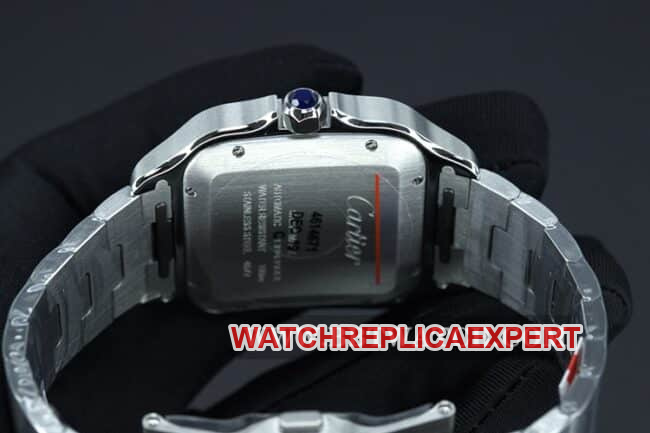 BV Factory Cartier Top Watch Men's White Dial Steel Band New Santos Automatic Mechanical Watch Clasp Photos