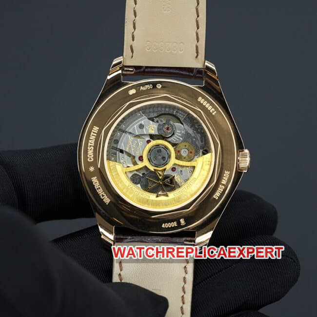 ZF Vacheron Constantin top Wulu type men's white plate brown strap automatic mechanical watch movement Figure