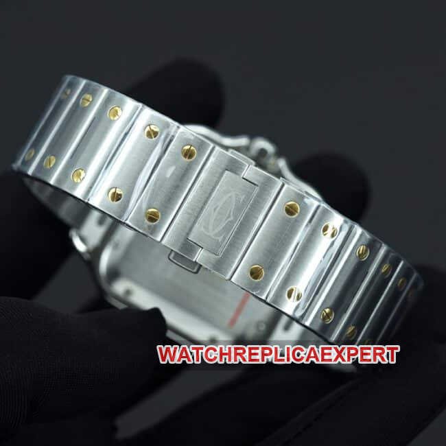 BV factory Cartier top collectible watches men's white disk steel belt automatic mechanical Santos series buckle figure