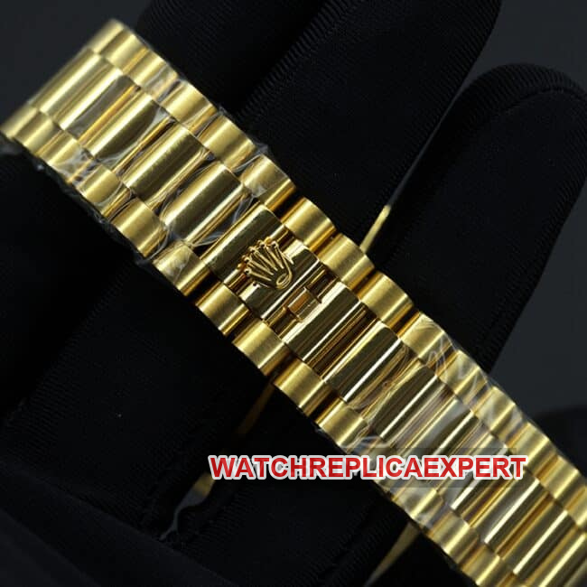 Rolex top collectible watches men's black plate gold band double calendar automatic mechanical watch buckle figure