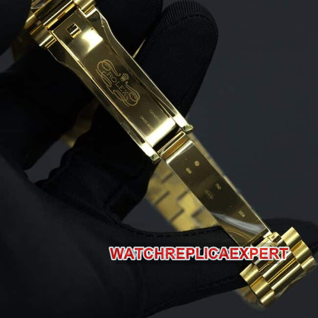 Rolex top collectible watches men's black plate gold band double calendar automatic mechanical watch buckle figure