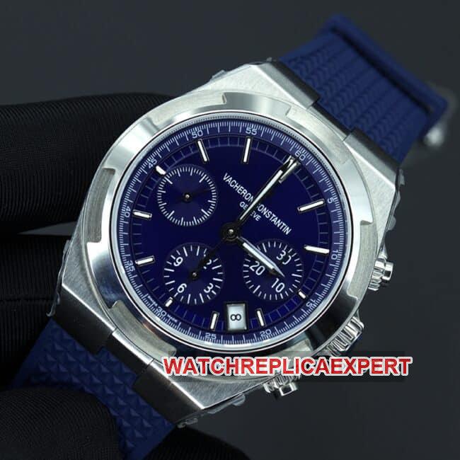 8F factory Vacheron Constantintop-tier watch Overseas series men's blue dial nylon strap mechanical front view