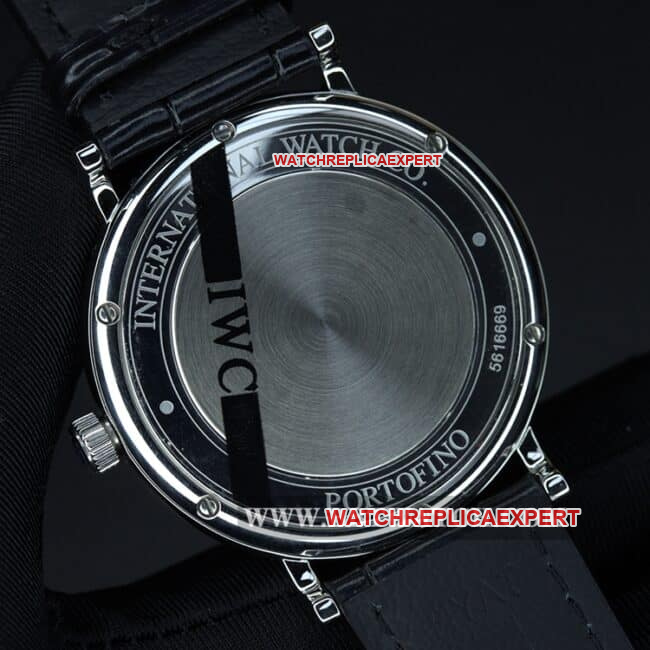 MKS Factory IWC Top collectible watches Portofino Series Automatic Mechanical Men's White Dial Black Strap Case Back Photos