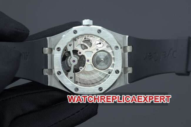 R8 factory Audemars Piguettop-tier watch men's black dialrubber strapRoyal Oaktourbillonautomatic movementmovement picture