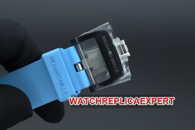 JB factory Richard Milletop-tier watch men's black dial blue rubber strapautomatic movementclasp picture
