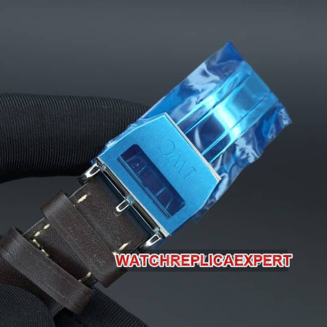 ZF FactoryIWC top-tier watch big pilot series automatic movement men's blue dial brown belt clasp picture