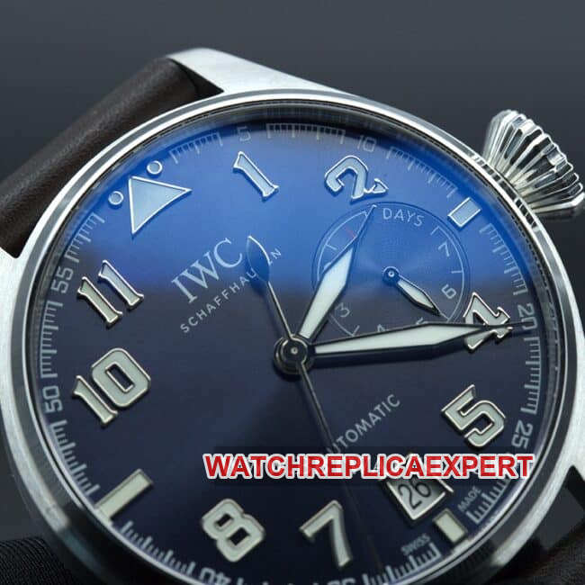 ZF FactoryIWC top-tier watch big pilot series automatic movement men's blue dial brown belt detail shots