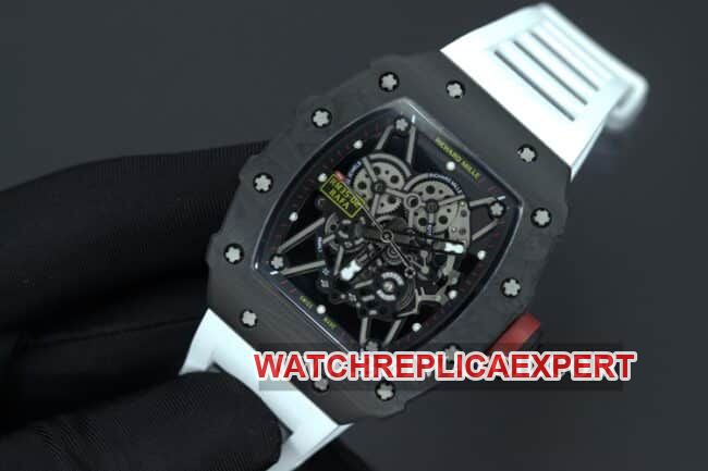 KV Factorytop-tier watch Richard Mille automatic movement men's black dialrubber strap watch front view