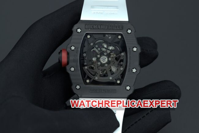 KV Factorytop-tier watch Richard Mille automatic movement men's black dialrubber strap watch front view