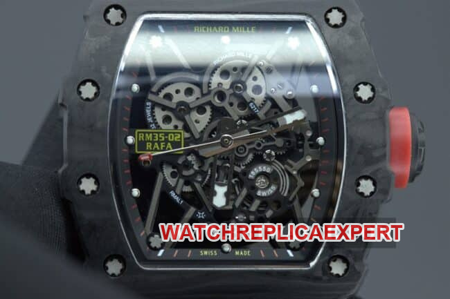 KV Factorytop-tier watch Richard Mille automatic movement men's black dialrubber strap watch front view