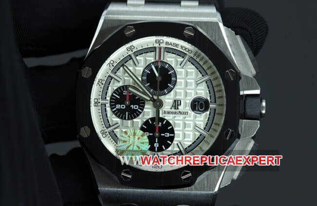 JF factory Audemars Piguettop-tier watch Royal Oak offshore series automatic movement men's white dialrubber strap front view