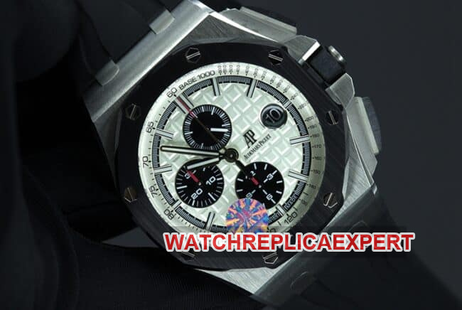 JF factory Audemars Piguettop-tier watch Royal Oak offshore series automatic movement men's white dialrubber strap front view